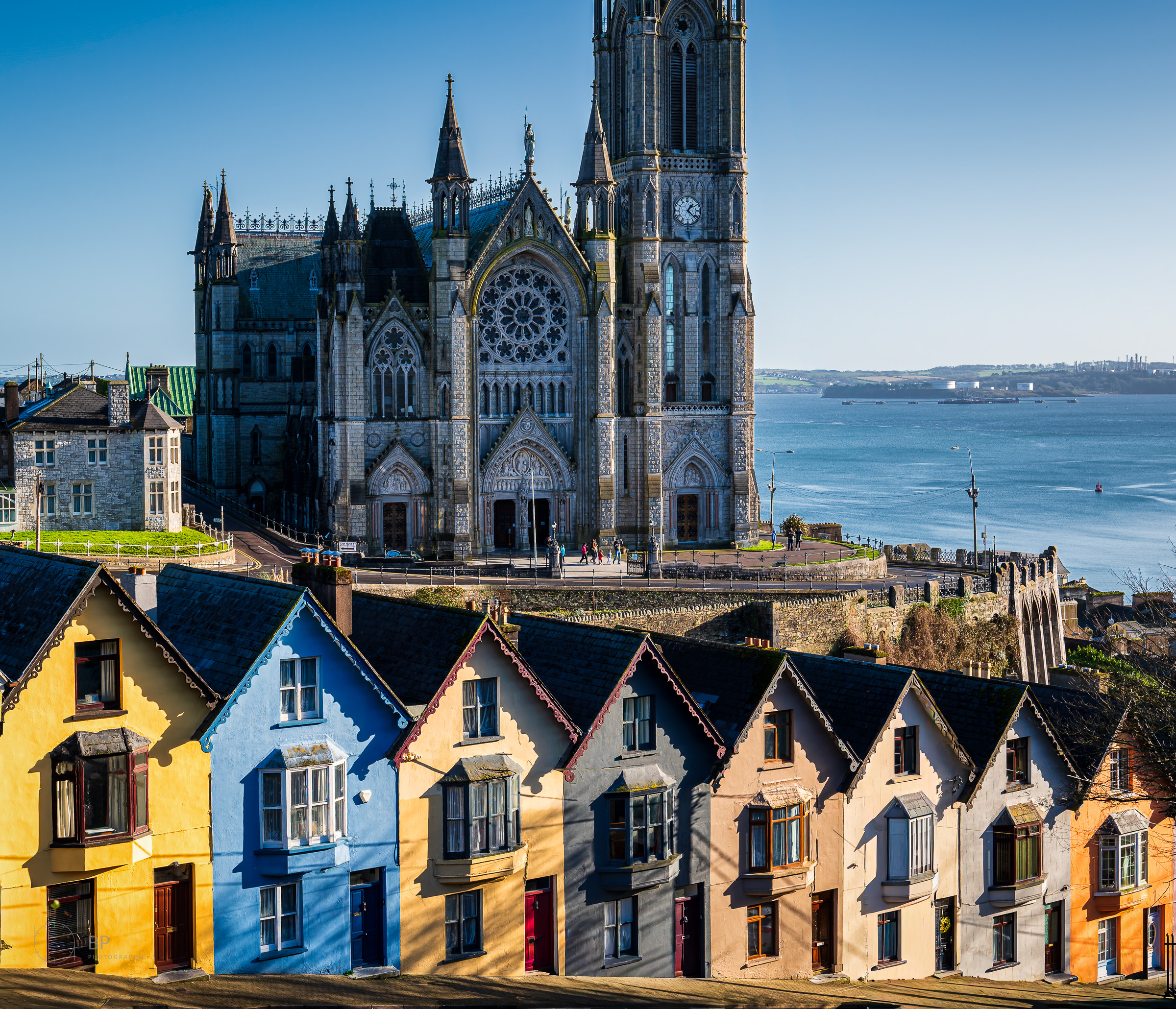 Cobh cathedral and terraces